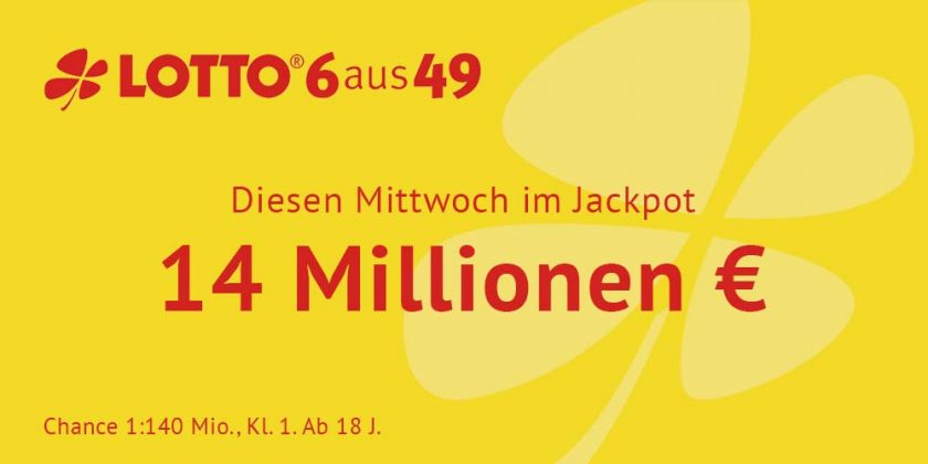 Lotto am Mittwoch, 24/7/2019, 14 Millionen Euro