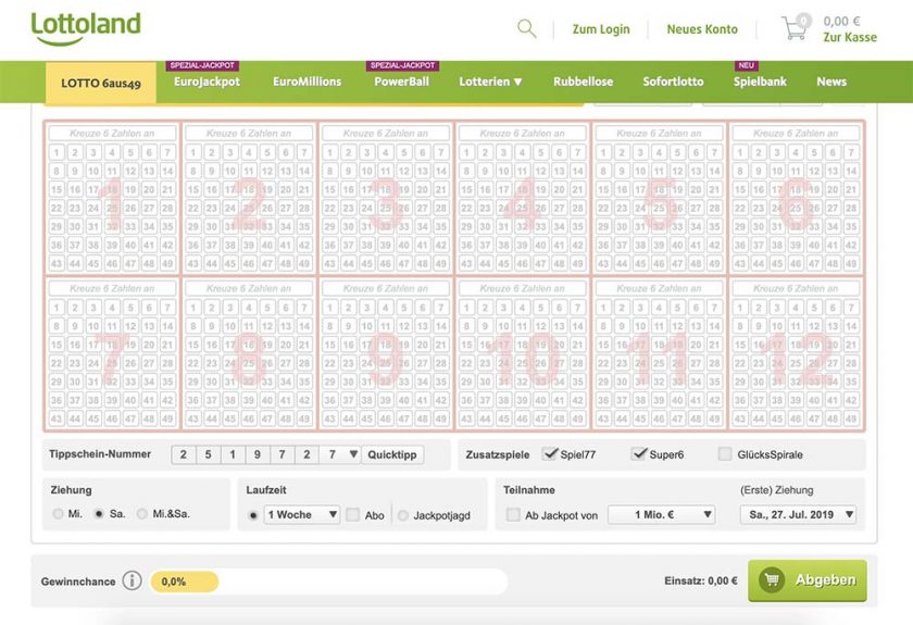 Lotto 6aus49 bei Lottoland