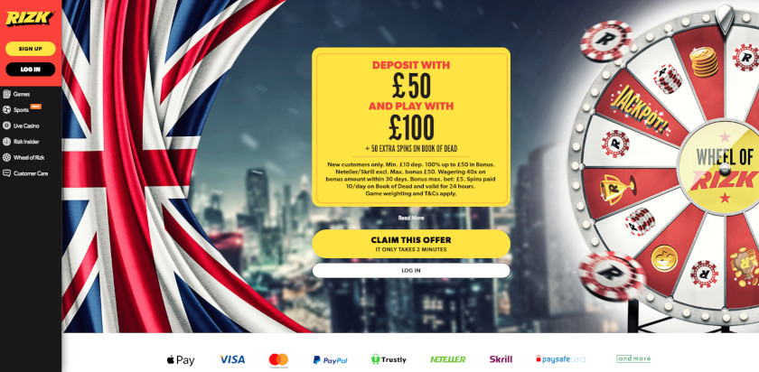 Rizk Casino Homepage UK