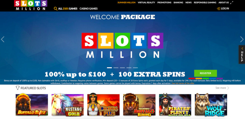 SlotsMillion Homepage UK